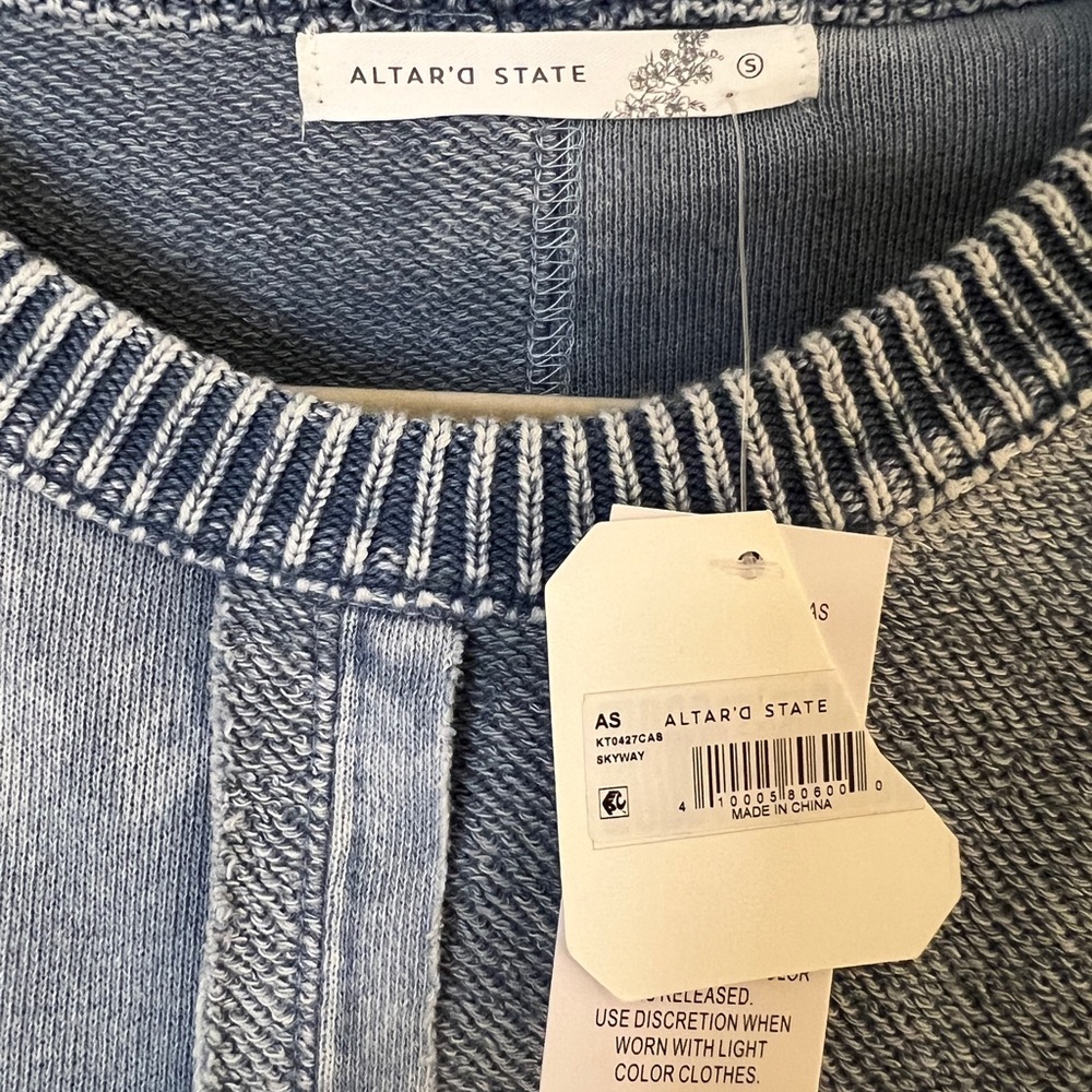 Altar'd State Denim Blue Knit Sweater - Picture 3 of 4